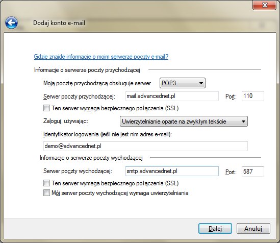 Konfiguracja konta e-mail w Windows Live Mail Konfiguracja konta e-mail w Windows Live Mail