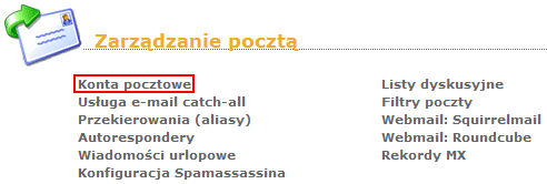Konta pocztowe