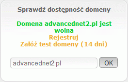 Domena jest dostępna do rejestracji